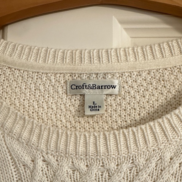 Croft & Barrow 100% Cotton Cable Knit Sweater Size Large - Picture 3 of 6